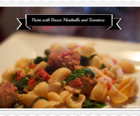 Pasta With Bacon Meatballs and Tomatoes