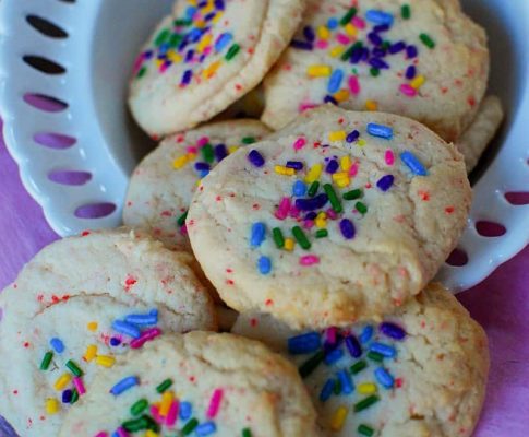 Cherry Chip Cake Mix Cookies If you love cake mix cookies, you will want to devour this spin on the traditional treat. These Cherry Chip Cake Mix Cookies are simply delicious and the colorful sprinkles on top make them a yummy and bright dessert.